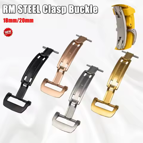 18 22 20mm Steel RM Clasp Buckle For Apple Watch HUWAWEI GT2 3 Pro For Samsung Galaxy Watch 4 5 Pro 