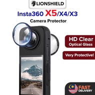 (MY) LionShield Camera Lens Protector for Insta360 X5 / X4 / X3 HD Clear 9H Tempered Glass Full Prot