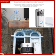 someryer|  V5 Video Doorbell Sensitive Recording Night Vision Home Outdoor Wireless Electronic Peephole Doorbell for Home