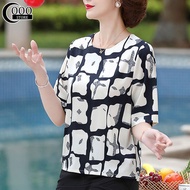 Oooo áo thun cổ tròn tay ngắn cho nữ Áo Oversize In Chữ Áo thun mỏng có dây buộc nhuộm màu