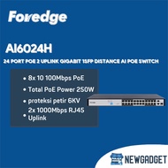 FOREDGE AI6024H 24 PORT POE 2 UPLINK GIGABIT 1SFP 250W LONG DISTANCE AI POE SWITCH