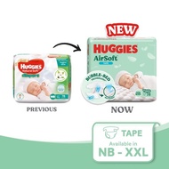 ✌Huggies Natural Soft  AirSoft Tape Diaper S70, M60, L50, XL44, XXL34✭