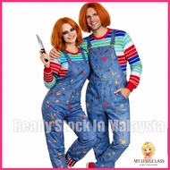 MYLITTLELASS Adult Chucky Costume Scary Doll Cosplay Overalls Set for Halloween & Events
