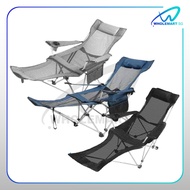 SG Camping Chair Foldable Folding Portable Hiking Fishing Picnic Beach Recliner Detachable Footrest Outdoor Ready Stock