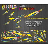 Satria FU FACELIFT TRANSPARENT STRIPING MOTORCYCLE STICKER 2013 - 2015 GRAPHICS TD 001