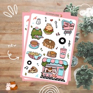 Haus4foxies Diner sticker, cute burger,milkshare,diner sticker bullet journaling stationery