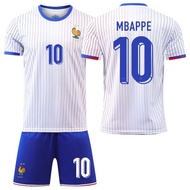 2024/2025 European Cup France Away White Mbappé Griezmann Giroud Mendes Football Jersey Set Adult/Ch