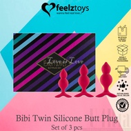 Feelztoys Bibi Twin Silicone Butt Plug Set 3 pcs Pink