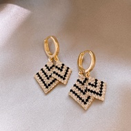 Diamond Double Full Diamond Earrings Classy Exquisite Earrings