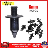 100 pcs 6mm Rear Bonnet Trim Clip Proton Wira Saga Iswara Satria Waja Skru Klip Kereta Fender Bumper