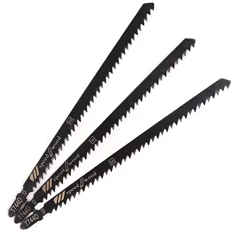 3PCS T744D 180mm Jigsaw Blades - Wood Cutting Set for Plywood, MDF & Hardwood | Smooth Finish