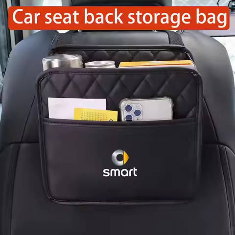 Multifunctional car seat back storage bag for Smart EQ Fortwo Forfour 453 451 452 450 454 Roadster F