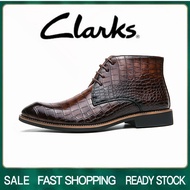 Clarks_รองเท้าผู้ชาย รุ่น สีดำ รองเท้าหนังแท้ รองเท้าทางการ รองเท้าแบบสวม รองเท้าแต่งงาน รองเท้าหนังผู้ชาย