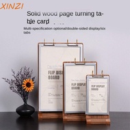 XINZI Ads Display Stand, Multi page Wooden Holder Menu Card Holder, Multipurpose Loose leaf Acrylic 