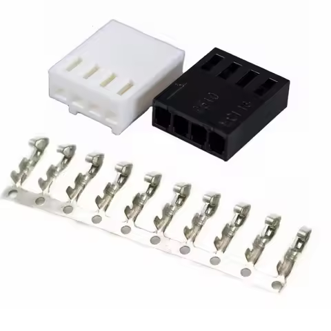 50 Sets Black White 2510 4Pin PWM Fan Shell Housing Connector with Crimp Terminal Pins