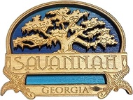 Savannah Georgia Oak Tree Wooden Souvenir Magnet, Classic Southern Charm, 3.25" x 2.75"