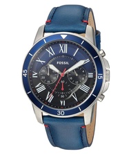 Authentic Fossil Men Grant Blue Dial Brown Leather FS5373 Jam Tangan Lelaki