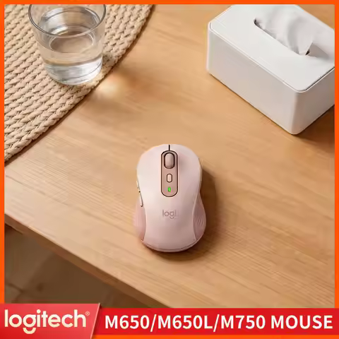 Logitech M650/M650L Ergonomic Mouse - 5 Custom Buttons, 400-4000 DPI Adjustable, SilentTouch Tech, 1