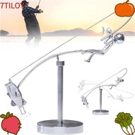 7TILOYSHOP The Fisherman Balancing Sculpture, Desk Ornament Handmade Kinetic Fishing Sculpture, Crea