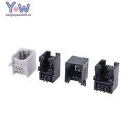 YANGWEN 10PCS RJ11 Telephone Socket Curved Pin 95001 4P4C 6P6C 6P4C Female Jack Pcb Connector Teleph