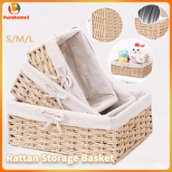 Nordic Rattan Storage Basket Desktop Weaving Storage Basket Handmade Rattan Sundries Storage Basket