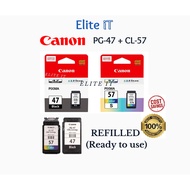 Refilled** CANON PG 47 / 57 / 57s  - Ready to use (Got ink)