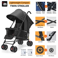 [iDS] Compact Twin Stroller Double Stroller Dual Stroller Umbrella Stroller Baby Stroller Double Seat Foldable Pram