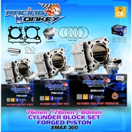 Racing Monkey XMAX Cylinder Block Forged Piston 76mm 78mm 80mm