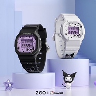 Sanrio ZGH-8611 Co-Band Cute Kulomi Digital Square Screen Electronic Watch Ins Luminous Waterproof Sports Smart Watch Kids Student Girls Multifunction Wrist Watch Gifts