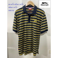 Slazenger Slazer-Zen-Jer Striped Polo Shirt Chest SIZE 48 Inches Front Length 28 Back 29 XL Good Con