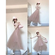 CHANGTONG | Đầm Dây Ren Túi Bánh bèo Giảm Cân & Thời Trang