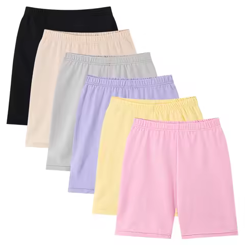 6-pcs Children's Four Seasons Candy-colored Mix-and-match Leggings Girls Comfortable Joker Safety Pa