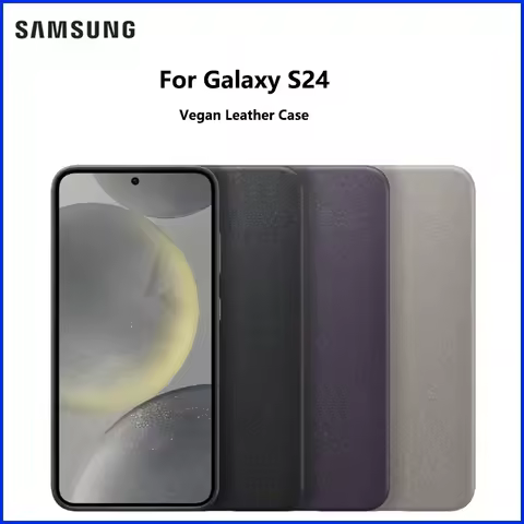 Samsung Galaxy S24 Vegan Leather Phone Case Protective Cover with Soft Touch Elegant Design Scratch 