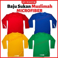 SR FASHION Baju Sukan Muslimah Microfiber Eyelet Baju Rumah Sukan Biru Kuning Biru Hijau
