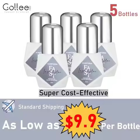 5 Bottle Eye Lash Glue No Irritant 5ml 0.5s Fast Dry Semi-Permanent Open Eye Eyelash Glue Extension 