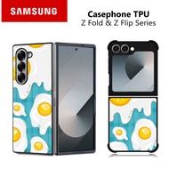 HP Casing Samsung Z Fold and Z Flip 7 6 5 4 3 DOODLE EGG RK490 Hybrid Case Rubber Aluminum Plate