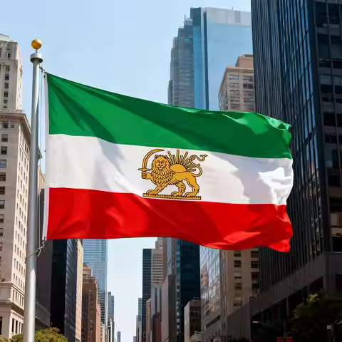 Iran Flag Housing Decoration Lion Crown Banner Historic Lion Crown Banner 2x3ft 3x5ft Pahlavi Dynast