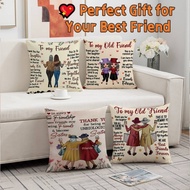Best Friend Pillow Case 45x45cm 1pc/4pcs - Friendship Cushion Cover Soft Sofa Decor Gift