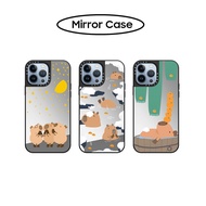 CASETi Cartoon Floating Capybara Biubiu Mirror Soft Silicone Case Cover For iPhone 15 11 12 13 14 Pl