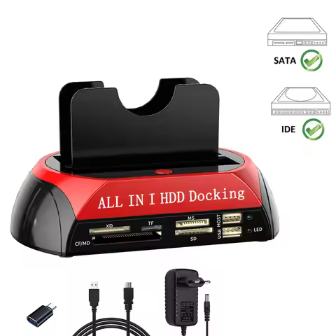 For 2.5 3.5 inch IDE SATA HDD SSD Docking Station With Card Reader USB to SATA IDE Dual External Har