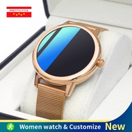 Smartwatch นาฬิกาสมาร์ทวอท E-10 Ultra Thin Smart Watch Women Custom Dial Full Touch Screen Bluetooth Sports Fitness Tracker Smartwatch For Android IOSSmartwatch นาฬิกาสมาร์ทวอท Pink