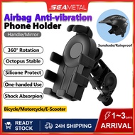 SEAMETAL Motorcycle Phone Holder Airbag Shock Absorber Handphone Bracket Universal 360° Rotation Pem