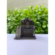 Sharp 3D printed 2-storey mini house model - Miniature decoration, semi-landscape, terrarium