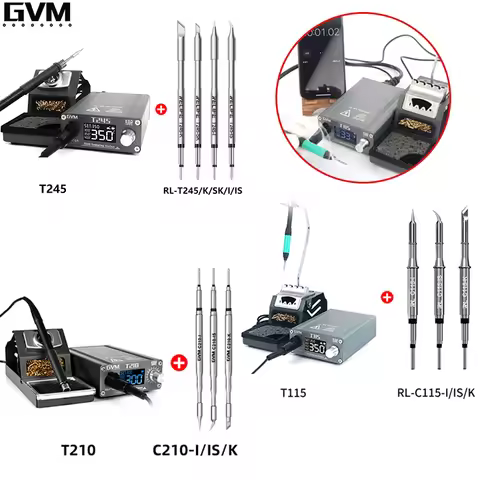 GVM T115 T210 T245 Heating Lead-Free Soldering Station for JBC C210 C245 C115 Handle Chip Temperatur
