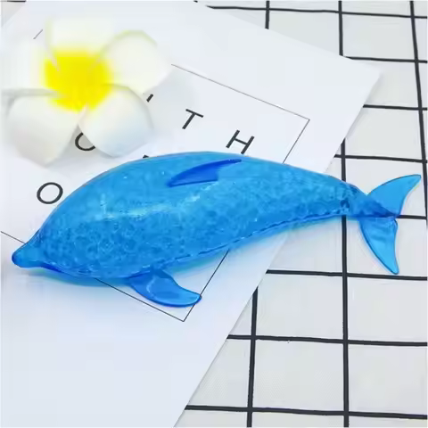 Durable TPR Shark Stress Balls Blue Soft Stretchy Stress Squish Ball Stretchy Dolphin Squeeze Ball A