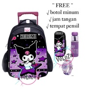 Girls' Trolley Backpack with KUROOMI motif, kindergarten and elementary school school bag, trolley b