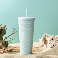 Starbucks limited edition matte light green mint studded cold cup tumbler