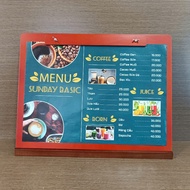 Combo A3 WOODEN MENU TABLE + WOODEN BASE/ A3 DESKTOP WOODEN MENU SET - MKAIZEN