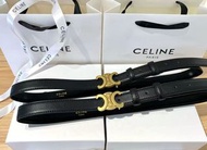 #CELINE TRIOMPH 凱旋門 中號 皮帶 腰帶  黑色 女款