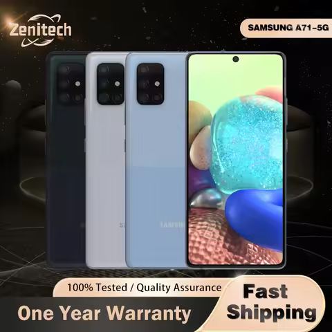 Original Samsung Galaxy A71 A716U 5G Mobile Phone 6GB RAM 128GB ROM 6.7" AMOLED Screen 64MP+12MP+5MP